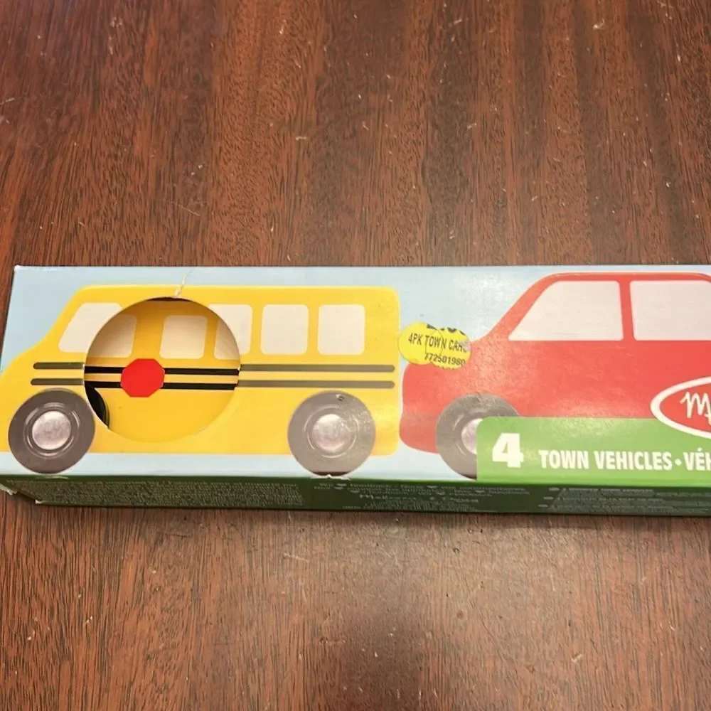 COPY - Melissa & Doug wooden town vehicles Ages 3+ NIB
